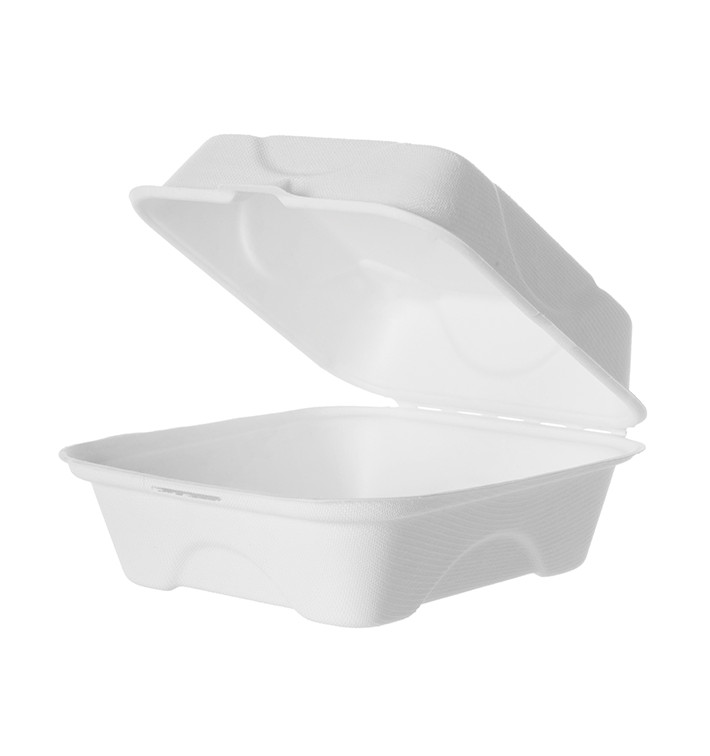 Contenitori Canna Zucchero Bianco 150x150x80mm (50 Pezzi) Contenitori Canna Zucchero Bianco 150x150x80mm (50 Pezzi)