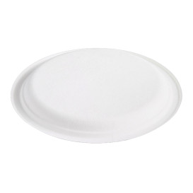 Piatto Canna da Zucchero Bagassa Bianco Ø25,3 cm (50 Pezzi)
