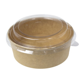Contenitori di Cartone Kraft-Kraft con Coperchio PP 550ml (50 Pezzi)