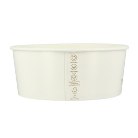 Insalatiera di Cartone Rinnovabile Bianca 775ml Ø15cm (360 Pezzi)