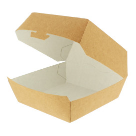 Scatola  Kraft per Hamburguesa XXL 14,5x14,5x8 cm (400 Pezzi)