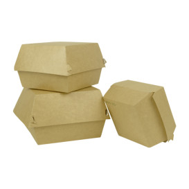 Scatola Hamburger Mega Kraft Doppia Chiusura 15,5x15,5x10cm (50 Pezzi)