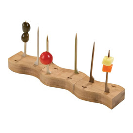 Supporto di Bambu per Spiedi "Golf" 8x4cm (10 Pezzi)