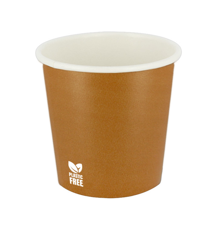 Bicchiere di Carta Senza Plastica 4Oz/120ml "Caramello" Ø6,2cm (100 Pezzi) Bicchiere di Carta Senza Plastica 4Oz/120ml "Caramello" Ø6,2cm (100 Pezzi)