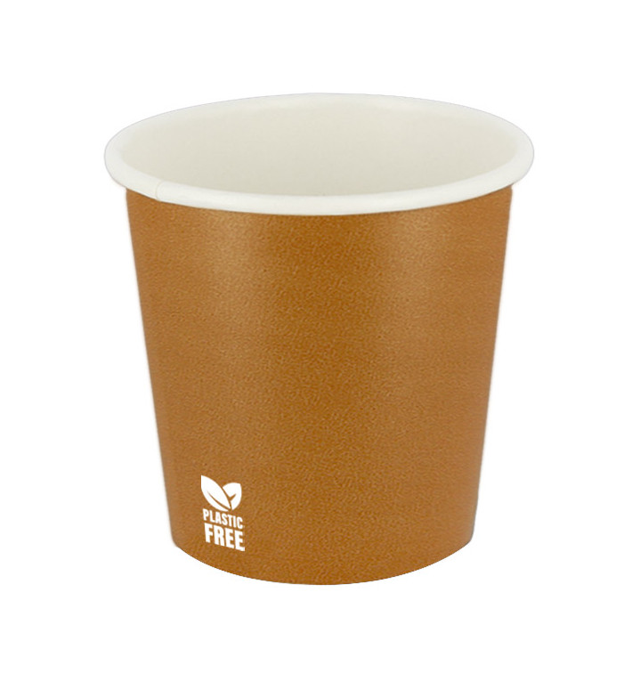 Bicchiere di Carta Senza Plastica 4Oz/120ml "Caramello" Ø6,2cm (1.000 Pezzi) Bicchiere di Carta Senza Plastica 4Oz/120ml "Caramello" Ø6,2cm (1.000 Pezzi)