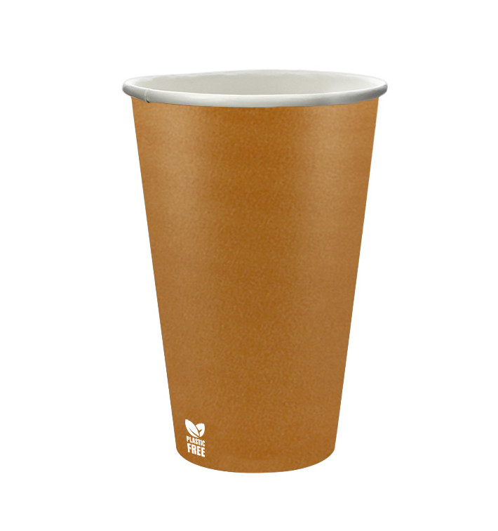Bicchiere di Carta Senza Plastica 12 Oz/360ml "Caramello" Ø8cm (50 Pezzi) Bicchiere di Carta Senza Plastica 12 Oz/360ml "Caramello" Ø8cm (50 Pezzi)