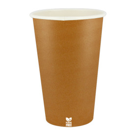Bicchiere di Carta Senza Plastica 16 Oz/480ml "Caramello" Ø9,0cm (1.000 Pezzi)