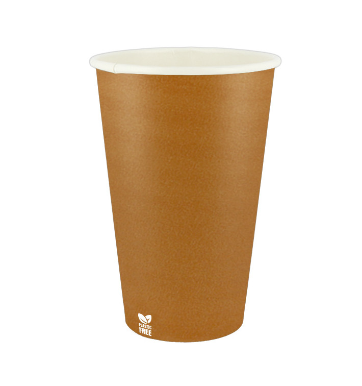 Bicchiere di Carta Senza Plastica 16 Oz/480ml "Caramello" Ø9,0cm (50 Pezzi) Bicchiere di Carta Senza Plastica 16 Oz/480ml "Caramello" Ø9,0cm (50 Pezzi)