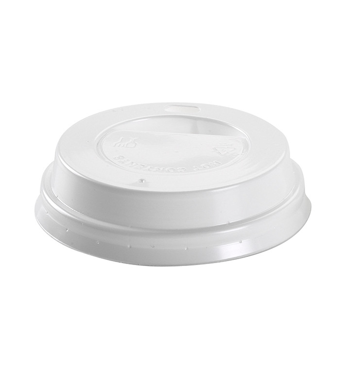 Coperchio con Foro per Bicchiere di Carta 4Oz/120ml Bianco Ø6,2cm (1000 Pezzi)