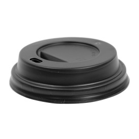 Coperchio con Foro per Bicchiere 7Oz Nero Ø7,2cm (1000 Pezzi)