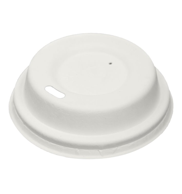 Coperchio con Foro in Fibra di Cellulosa Modellata Bianco Ø6,2cm (2.000 Pezzi) Coperchio con Foro in Fibra di Cellulosa Modellata Bianco Ø6,2cm (2.000 Pezzi)