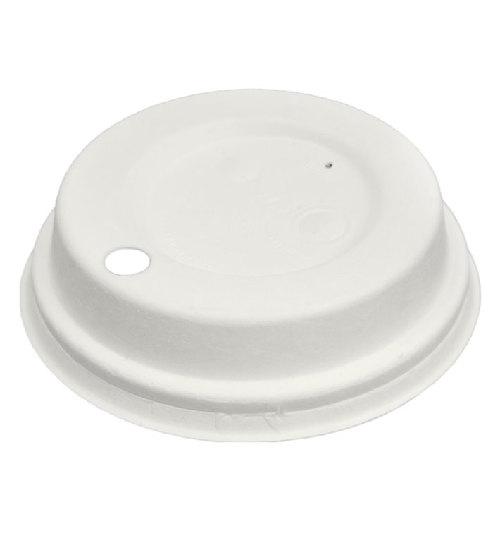 Coperchio con Foro in Fibra di Cellulosa Modellata Bianco Ø8cm (1.800 Pezzi) Coperchio con Foro in Fibra di Cellulosa Modellata Bianco Ø8cm (1.800 Pezzi)