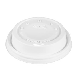 Coperchio di plastica PS "Cappuccino" Bianco Ø8,6cm (100 Pezzi)