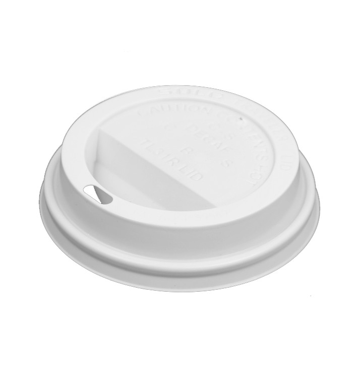 Coperchio con Foro per Bicchiere di Carta 10 Oz/300ml Ø8,4cm (100 Pezzi) Coperchio con Foro per Bicchiere di Carta 10 Oz/300ml Ø8,4cm (100 Pezzi)