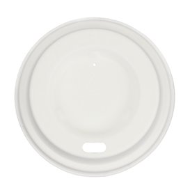 Coperchio con Foro in Fibra di Cellulosa Modellata Bianco Ø7,0cm (2.100 Pezzi)