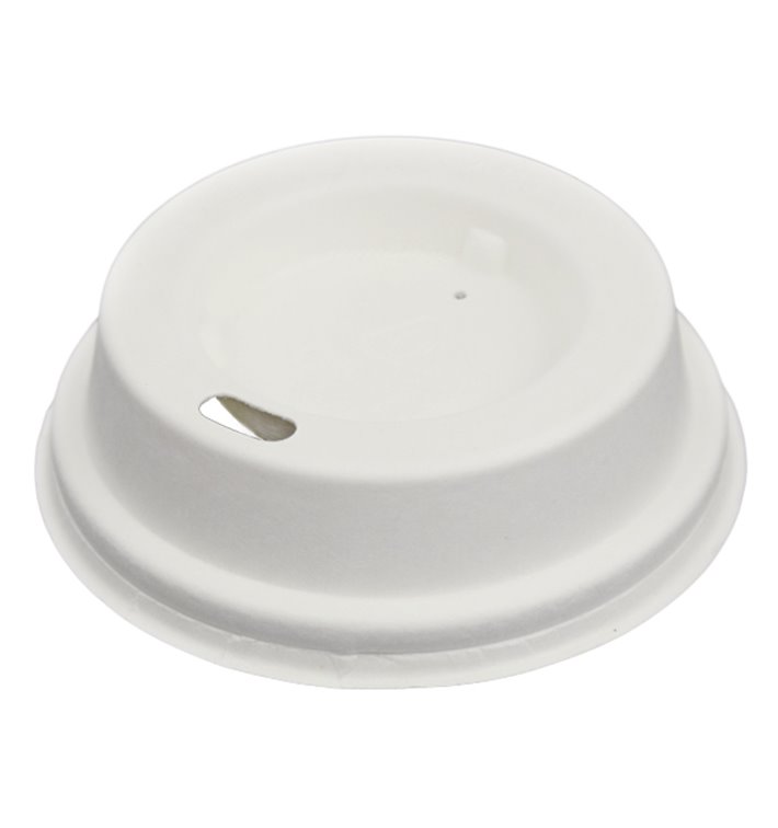 Coperchio con Foro in Fibra di Cellulosa Modellata Bianco Ø7,0cm (60 Pezzi) Coperchio con Foro in Fibra di Cellulosa Modellata Bianco Ø7,0cm (60 Pezzi)