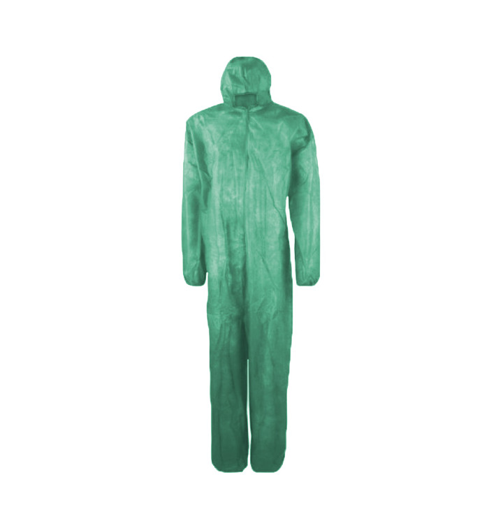 Tuta TNT di PP Cappuccio e Chiusura Cerniera Taglia XL Verde (1 Pezzi) Tuta TNT di PP Cappuccio e Chiusura Cerniera Taglia XL Verde (1 Pezzi)