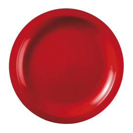 Piatto Plastica Piano Rosso Round PP Ø185mm (600 Pezzi)