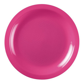 Piatto Plastica Piano Fucsia Round PP Ø185mm (600 Pezzi)