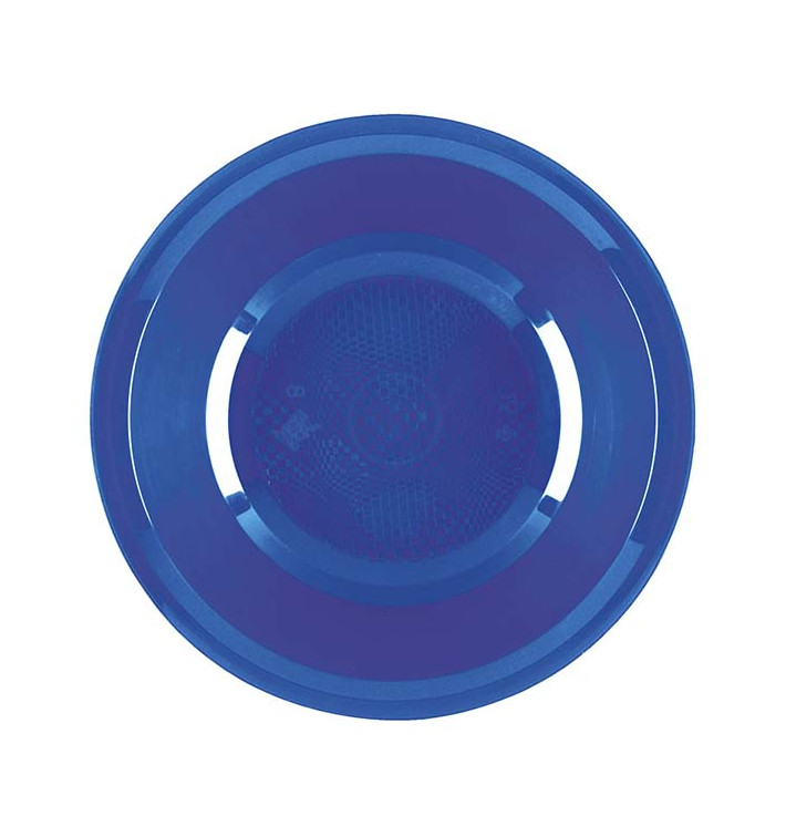 Piatto di Plastica Fondo Blu Mediterranean Round PP Ø195mm (600 Pezzi)