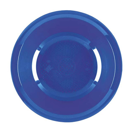 Piatto Duro Riutilizzabile Fondo Blu Mediterranean "Round" PP Ø19,5cm (50 Pezzi)