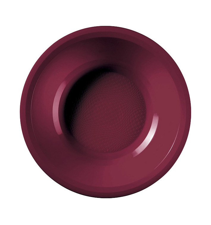 Piatto di Plastica Fondo Bourdeaux Round PP Ø195mm (50 Pezzi)