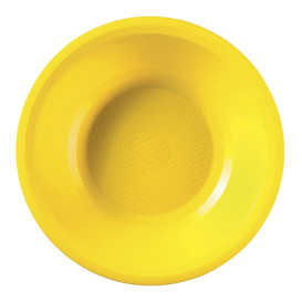 Piatto di Plastica Fondo Giallo Round PP Ø195mm (50 Pezzi)