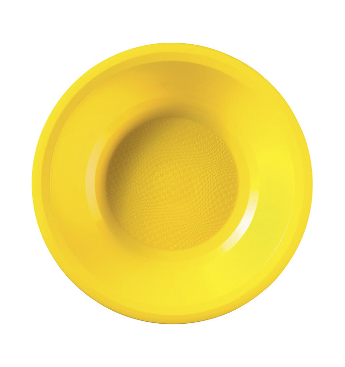 Piatto di Plastica Fondo Giallo Round PP Ø195mm (600 Pezzi) Piatto di Plastica Fondo Giallo Round PP Ø195mm (600 Pezzi)
