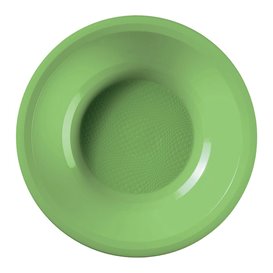 Piatto di Plastica Fondo Verde Acido Round PP Ø195mm (50 Pezzi)
