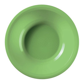 Piatto di Plastica Fondo Verde Acido Round PP Ø195mm (50 Pezzi)