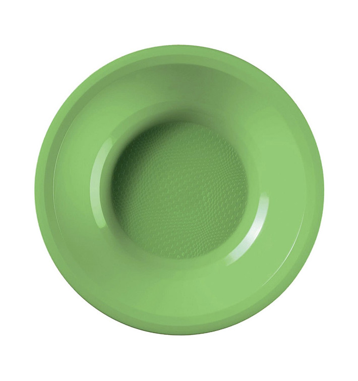 Piatto di Plastica Fondo Verde Acido Round PP Ø195mm (600 Pezzi)