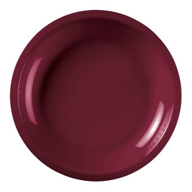 Piatto Plastica Piano Bourdeaux Round PP Ø220mm (50 Pezzi)