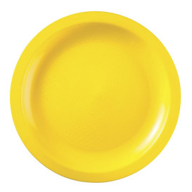 Piatto Plastica Piano Giallo Round PP Ø22cm (600 Pezzi)