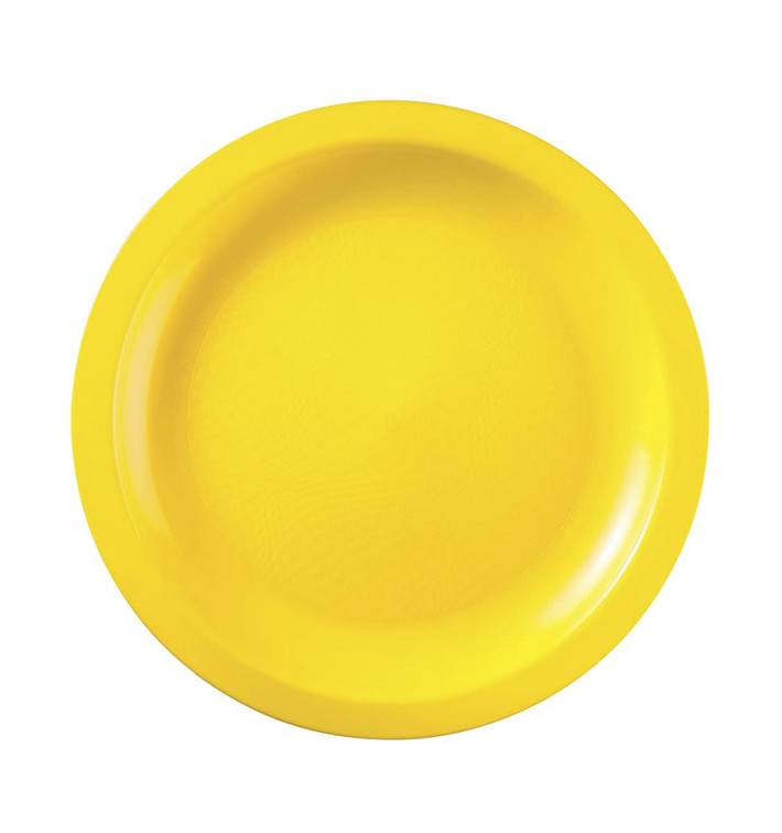 Piatto Plastica Piano Giallo Round PP Ø22cm (25 Pezzi) Piatto Plastica Piano Giallo Round PP Ø22cm (25 Pezzi)
