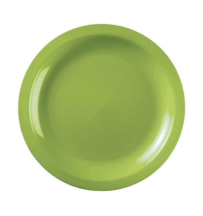 Piatto Plastica Piano Verde Acido Round PP Ø220mm (600 Pezzi) Piatto Plastica Piano Verde Acido Round PP Ø220mm (600 Pezzi)