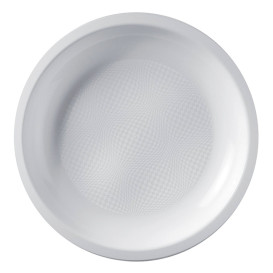 Piatto Plastica Piano Bianco Round PP Ø220mm (25 Pezzi)