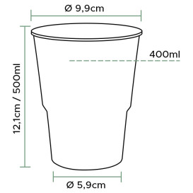Bicchiere Plastica PP Trasparente 500ml (50 Pezzi)