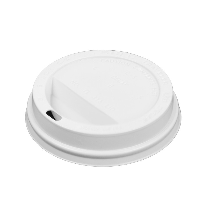 Coperchio con Foro per Bicchiere di Carta 12 Oz e 20 Oz Ø8,9cm (100 Pezzi) Coperchio con Foro per Bicchiere di Carta 12 Oz e 20 Oz Ø8,9cm (100 Pezzi)