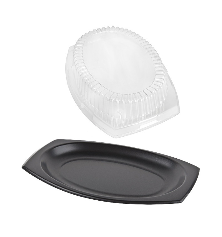 Piatto Termico EPS Nero con Coperchio 230x180mm (500 Pezzi) Piatto Termico EPS Nero con Coperchio 230x180mm (500 Pezzi)