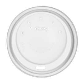 Coperchio di plastica PS "Cappuccino" Bianco Ø9,4cm (1000 Pezzi)