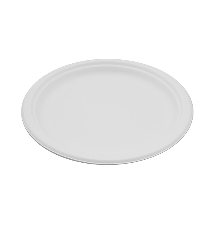 Piatto Bio in Canna da Zucchero Bianco Ø260mm (25 Pezzi) Piatto Bio in Canna da Zucchero Bianco Ø260mm (25 Pezzi)