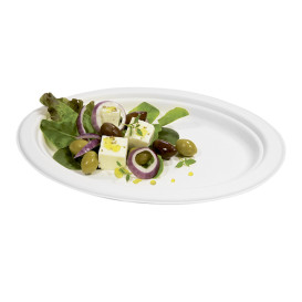 Vassoi Bio di Canna da Zucchero Bianco 260x190mm (50 Pezzi)