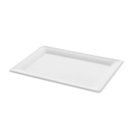 Vassoi Bio di Canna da Zucchero Bianco 200x280mm (40 Pezzi)