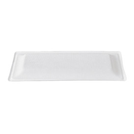 Vassoi Canna da Zucchero Bagassa Bianco 25,5x12,7 cm (50 Pezzi)