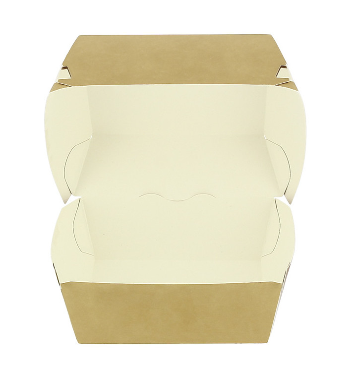 Scatola Hamburger Kraft XXL Doppia Chiusura 13x13x9cm (400 Pezzi) Scatola Hamburger Kraft XXL Doppia Chiusura 13x13x9cm (400 Pezzi)