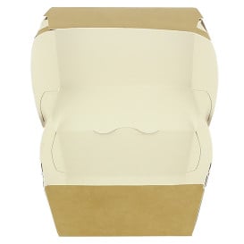 Scatola Hamburger di Cartone Kraft Doppia Chiusura 11x11x7,5cm (450 Pezzi)