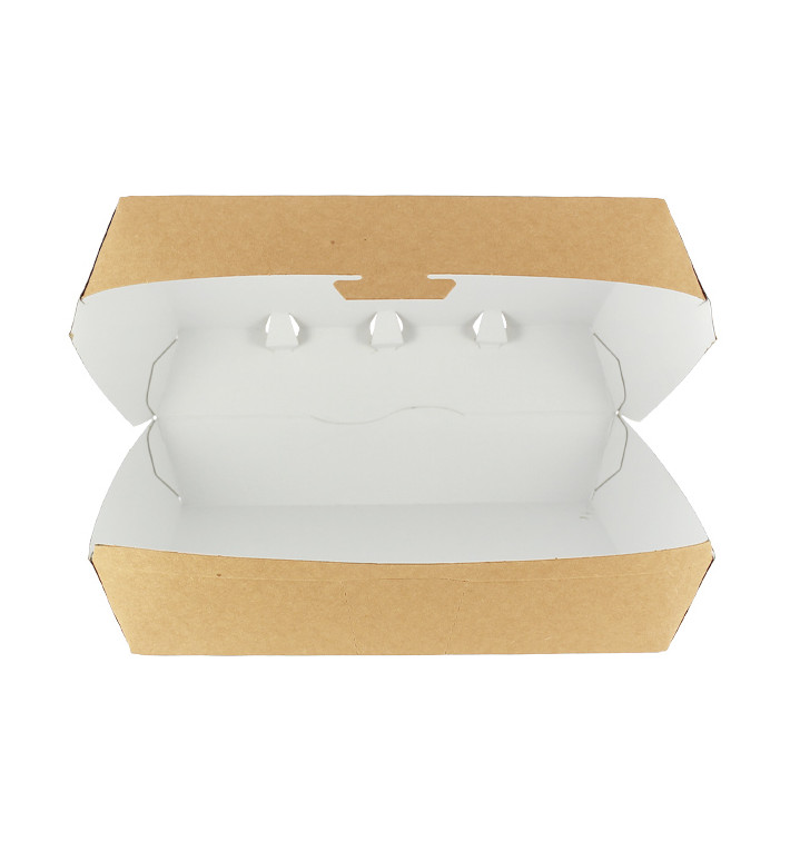 Scatola Kraft per Hamburger Gigante 23x17,5x8cm (175 Pezzi) Scatola Kraft per Hamburger Gigante 23x17,5x8cm (175 Pezzi)