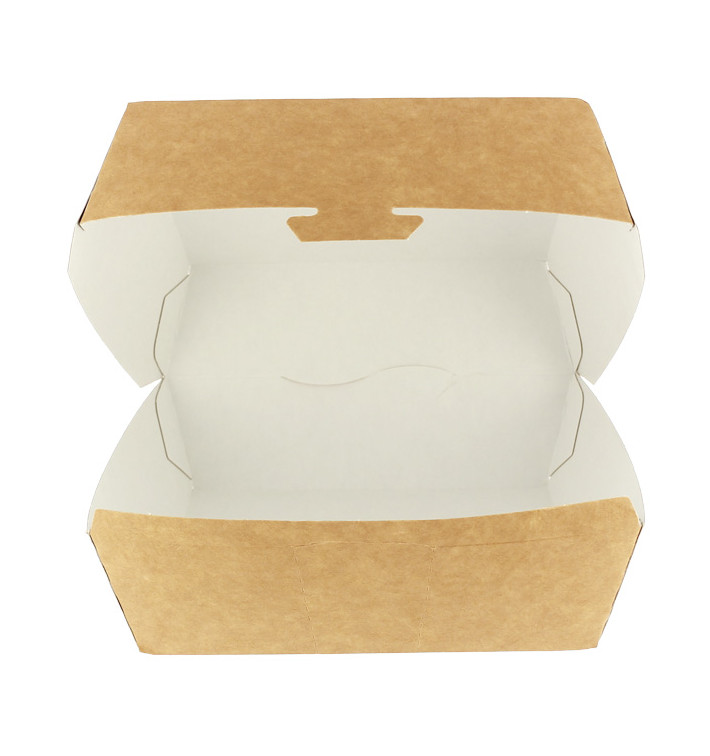 Scatola Kraft per Hamburger Mega 16,5x18x9cm (200 Pezzi) Scatola Kraft per Hamburger Mega 16,5x18x9cm (200 Pezzi)