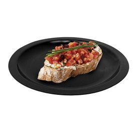 Piatto Plastica Piano Nero Round PP Ø185mm (600 Pezzi)