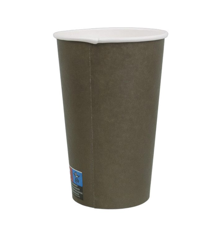 Bicchiere di Carta 16Oz/480ml Marrone Ø9,0cm (1.000 Pezzi) Bicchiere di Carta 16Oz/480ml Marrone Ø9,0cm (1.000 Pezzi)